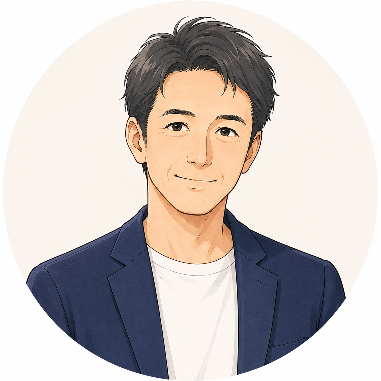 管理人タカのプロフィールイラスト(50代会社員)